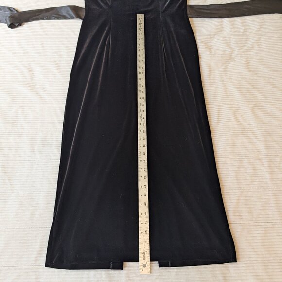 VINTAGE Robbie Bee Y2K black velvet short sleeve maxi dress EUC 10 - Picture 8 of 11